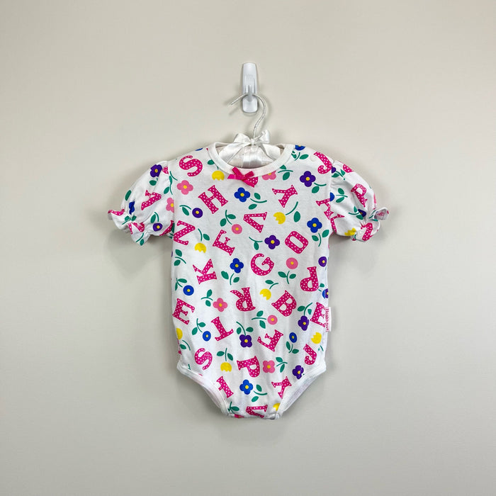 Vintage Healthtex Floral Alphabet Bodysuit 24 Months