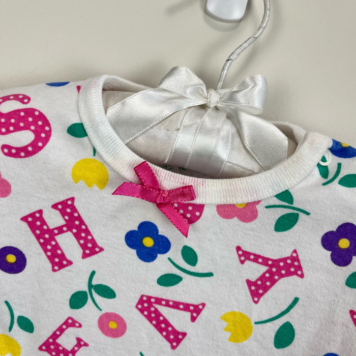 Vintage Healthtex Floral Alphabet Bodysuit 24 Months