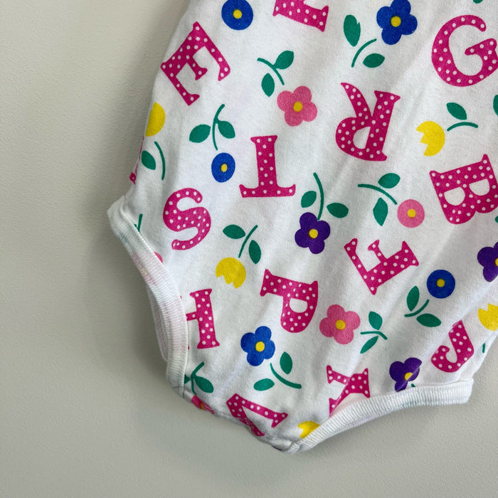 Vintage Healthtex Floral Alphabet Bodysuit 24 Months