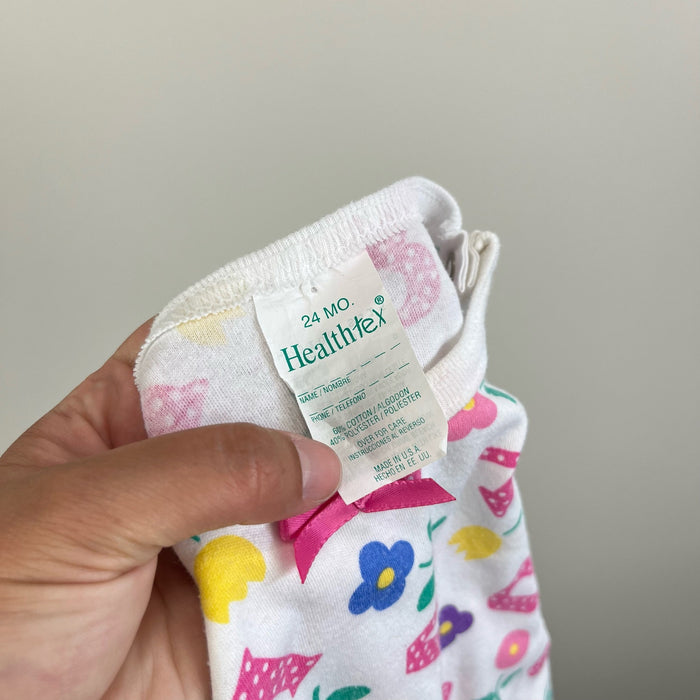Vintage Healthtex Floral Alphabet Bodysuit 24 Months