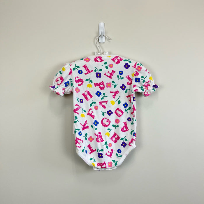 Vintage Healthtex Floral Alphabet Bodysuit 24 Months