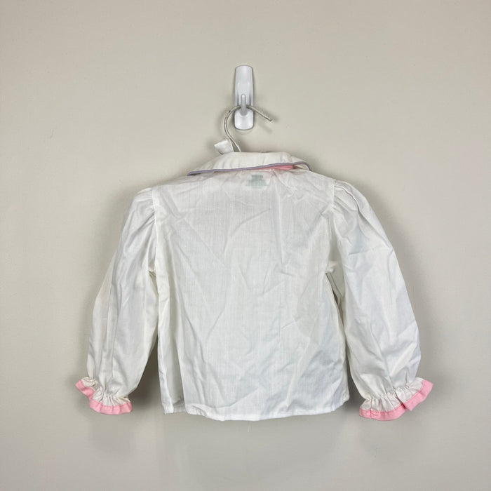 Vintage Healthtex Long Sleeve White Ruffle Blouse 18 Months USA