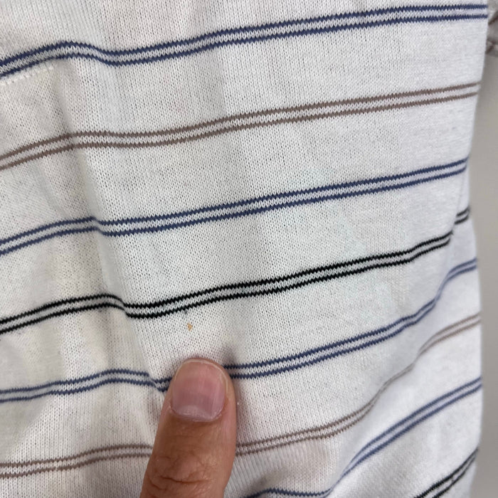 Vintage Healthtex Short Sleeve White Striped Polo Shirt 4T USA