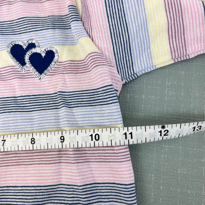 Vintage Healthtex Striped Heart Turtleneck Top 4T USA