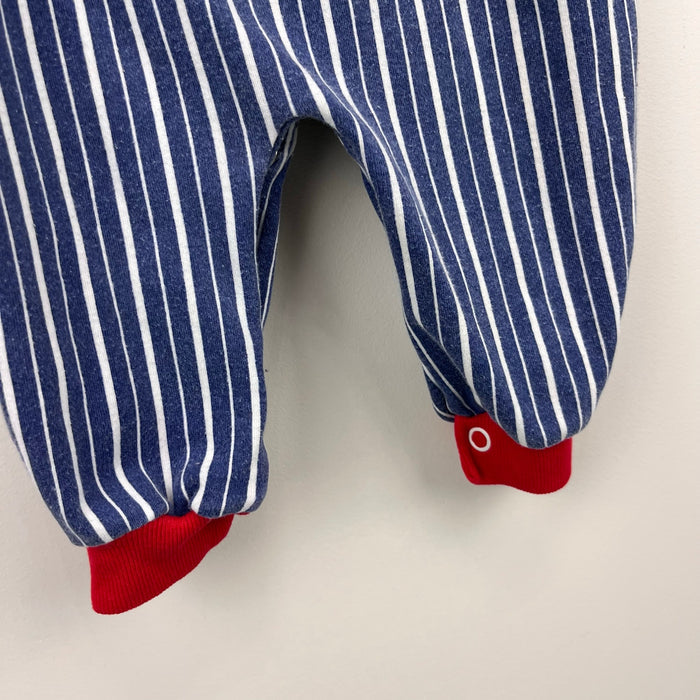 Vintage Healthtex Striped Train Coverall Romper 6-9 Months USA