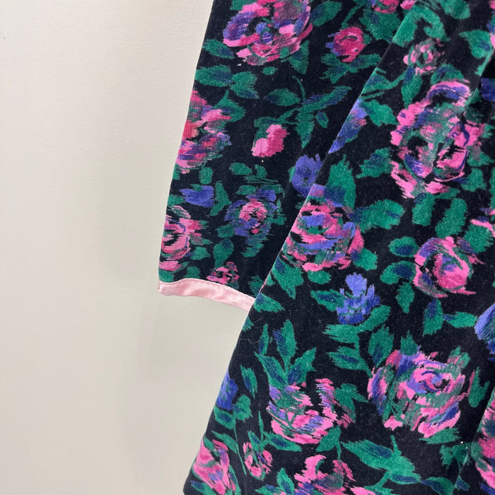 Vintage Hi-Girls Inc Floral Velvet Party Dress 4T USA