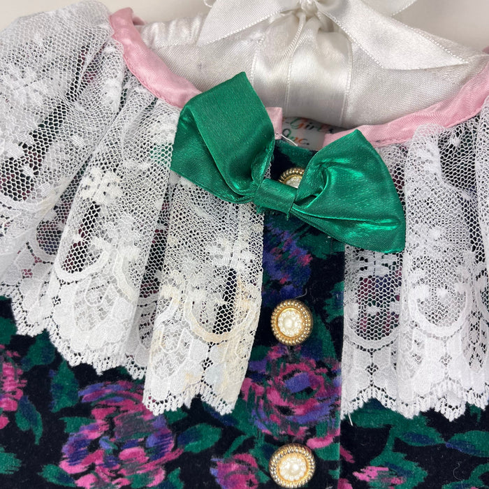 Vintage Hi-Girls Inc Floral Velvet Party Dress 4T USA