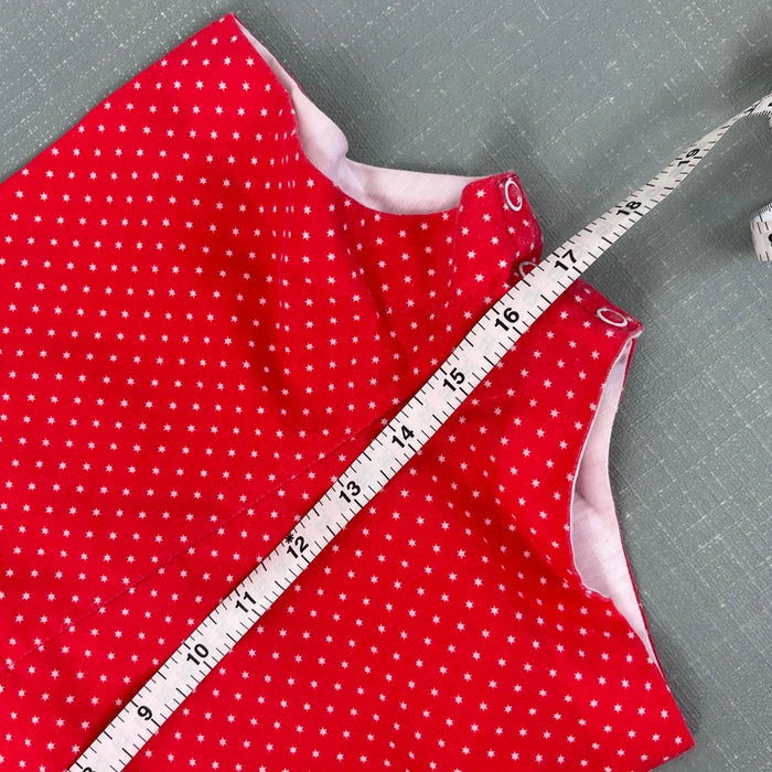 Vintage Johnston I. Magnin Red Polka Dot Star Shortall Romper 12-18 Months