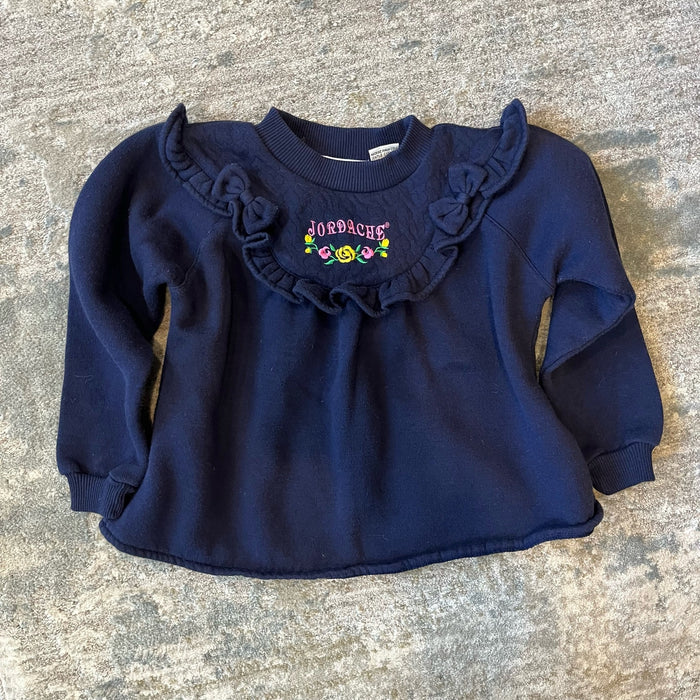Vintage Jordache Navy Flower Sweatsuit Outfit 4/5