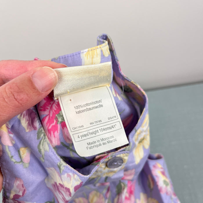 Vintage Laura Ashley Mother & Child Purple Floral Romper Jumpsuit 4T