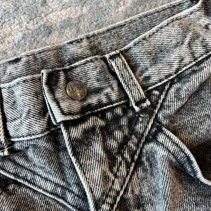 Vintage Lee Gray Acid Wash Double Yoke Zipper Jeans 12 USA