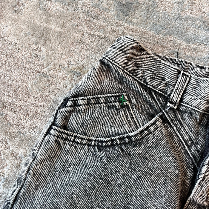 Vintage Lee Gray Acid Wash Double Yoke Zipper Jeans 12 USA