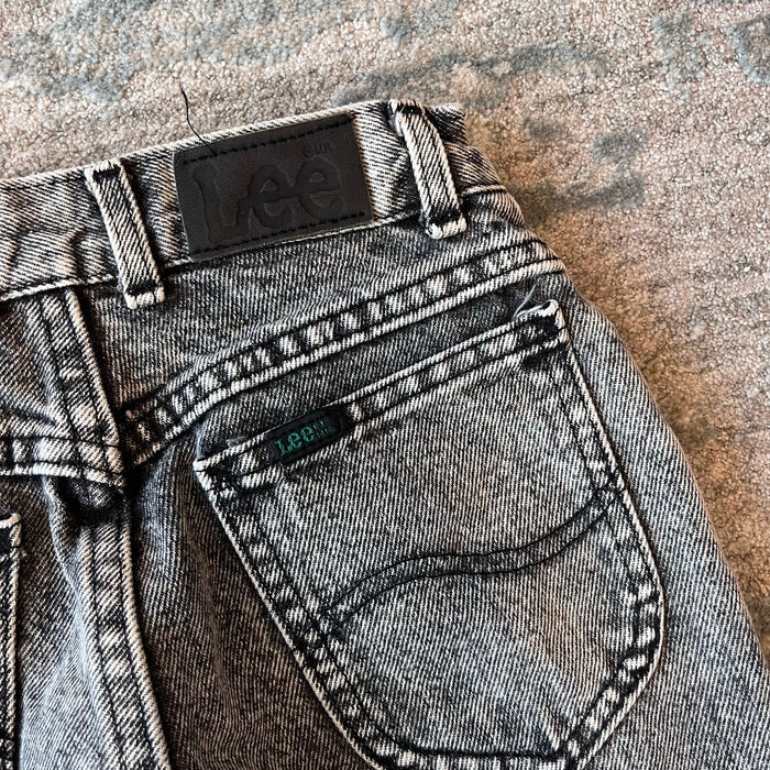 Vintage Lee Gray Acid Wash Double Yoke Zipper Jeans 12 USA