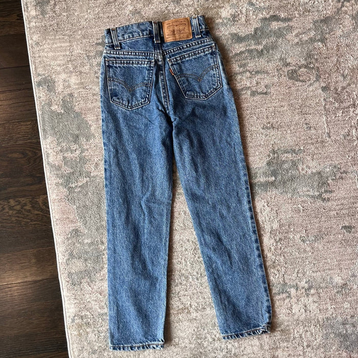 Vintage Levi's 505 Classic Fit Slim Orange Tab Blue Jeans 10 USA