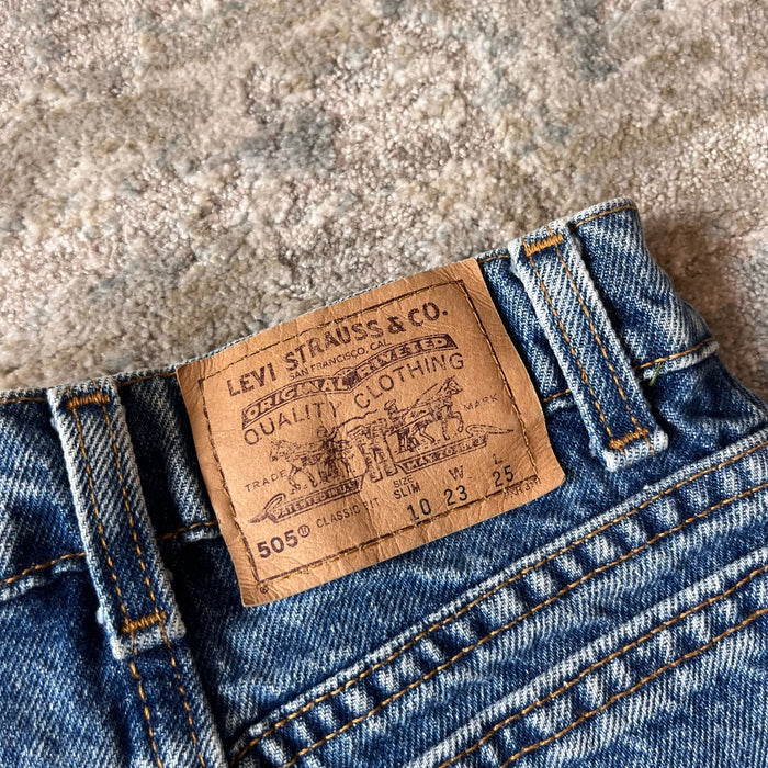 Vintage Levi's 505 Classic Fit Slim Orange Tab Blue Jeans 10 USA
