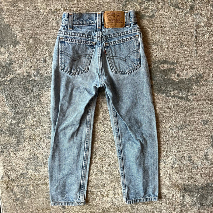 Vintage Levi's 550 Relaxed Fit Slim Distressed Orange Tab Jeans 7