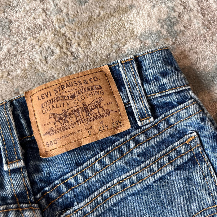 Vintage Levi's 550 Relaxed Fit Slim Fit Orange Tab Jeans 9 USA