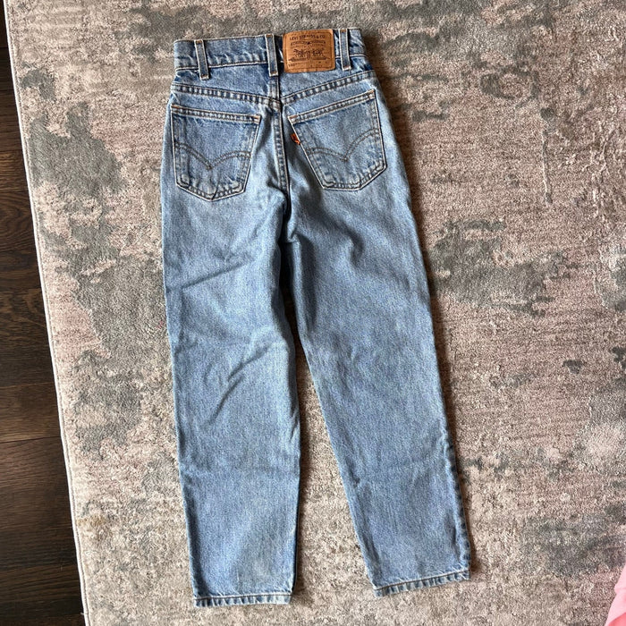 Vintage Levi's 550 Relaxed Fit Slim Orange Tab Jeans 9 USA