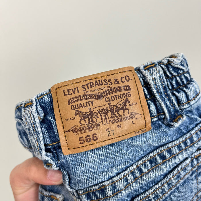 Vintage Levi's 566 Loose Fit Orange Tab Jeans 2T