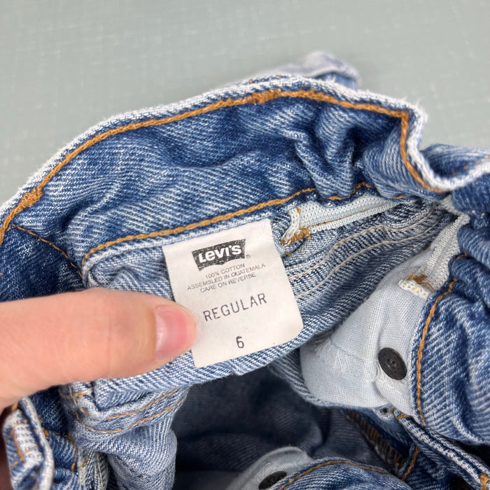 Vintage Levi's Cinched Waist Blue Jean Shorts 6