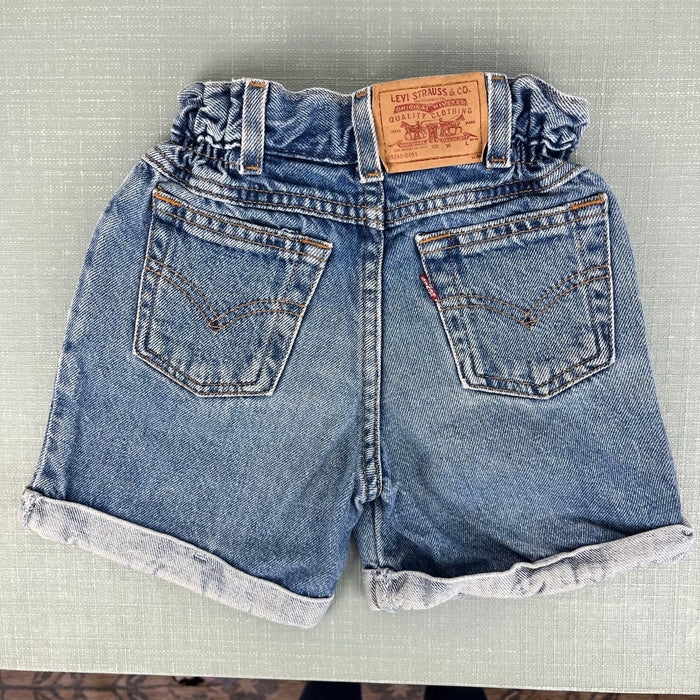 Vintage Levi's Cinched Waist Blue Jean Shorts 6