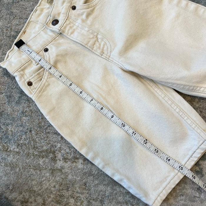 Vintage Levi's Ecru 550 Relaxed Fit Slim Orange Tab Jean Shorts 8
