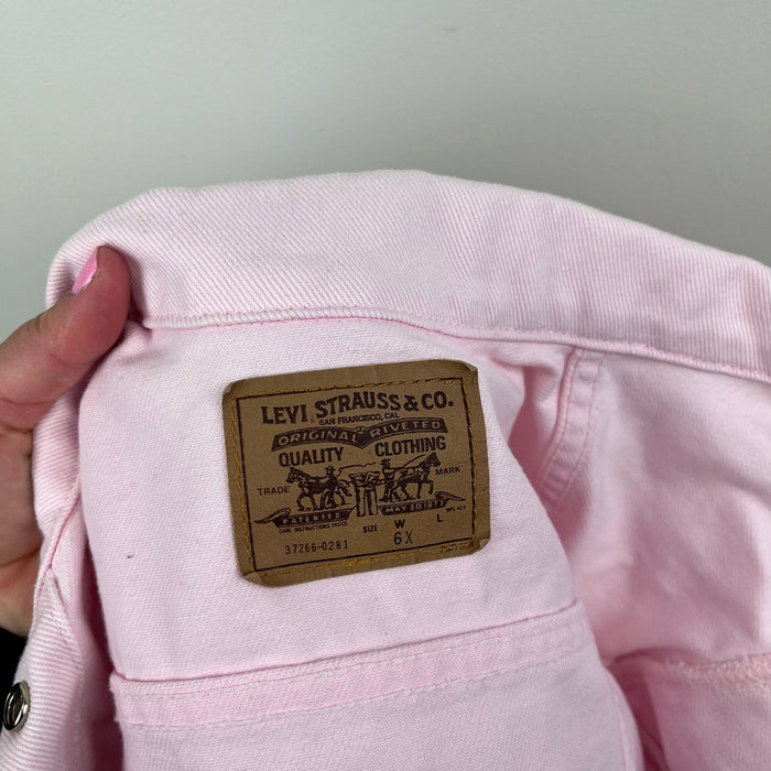 Vintage Levi's Light Pink Denim Trucker Jacket 6 USA