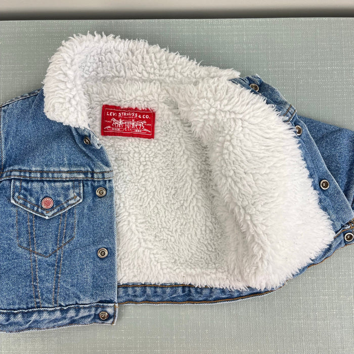 Vintage Levi's Sherpa Lined Denim Trucker Jacket 12 Months USA