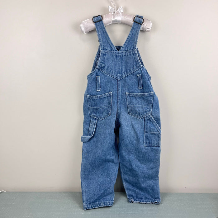 Vintage Liberty Blue Jean Teddy Bear Patch Overalls 3T