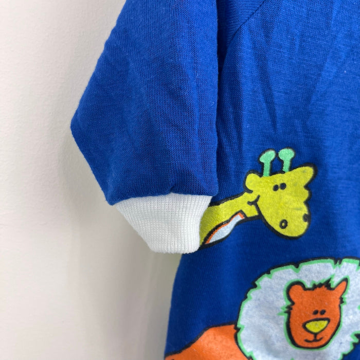 Vintage Lullaby Land Blue Circus Footie Coverall Medium 14.5-18 lbs USA