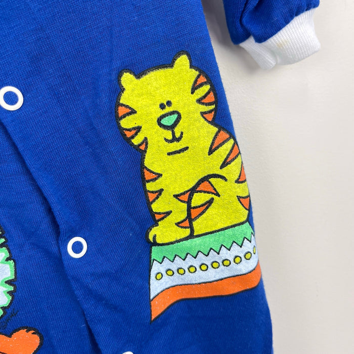 Vintage Lullaby Land Blue Circus Footie Coverall Medium 14.5-18 lbs USA