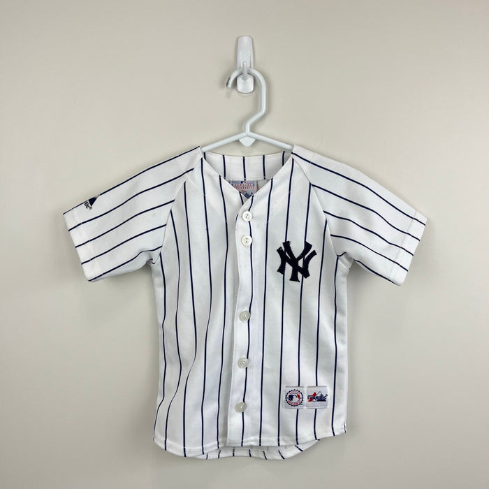 Vintage Majestic New York Yankees Jeter 2 MLB Baseball Jersey Youth Small USA