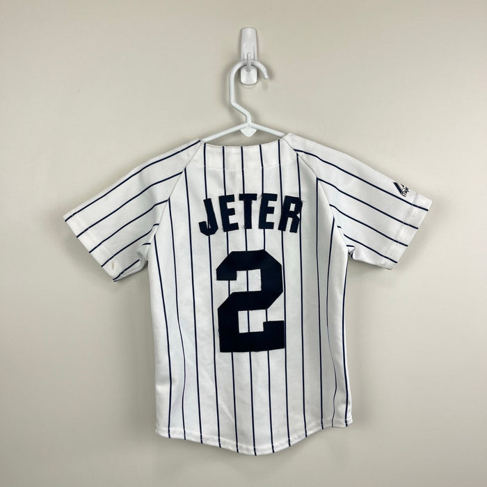 Vintage Majestic New York Yankees Jeter 2 MLB Baseball Jersey Youth Small USA