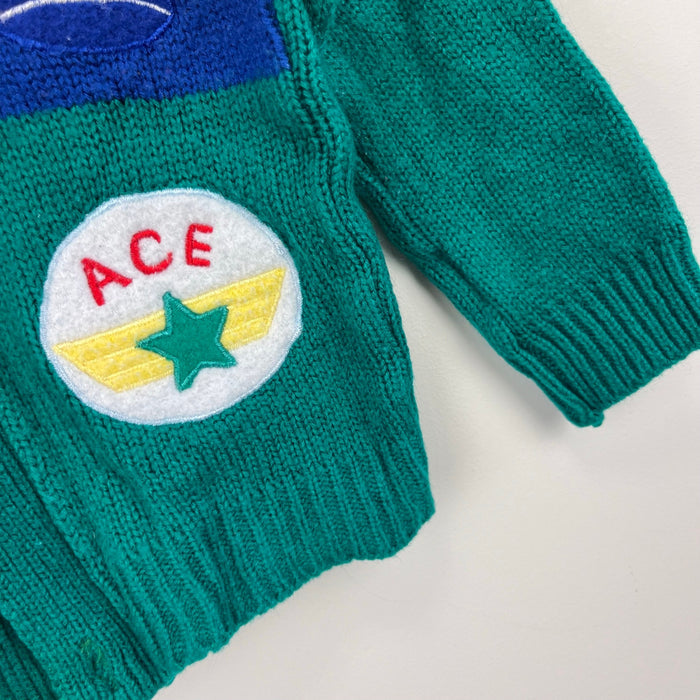 Vintage McKids Sears Color Block Cardigan Sweater 18 months