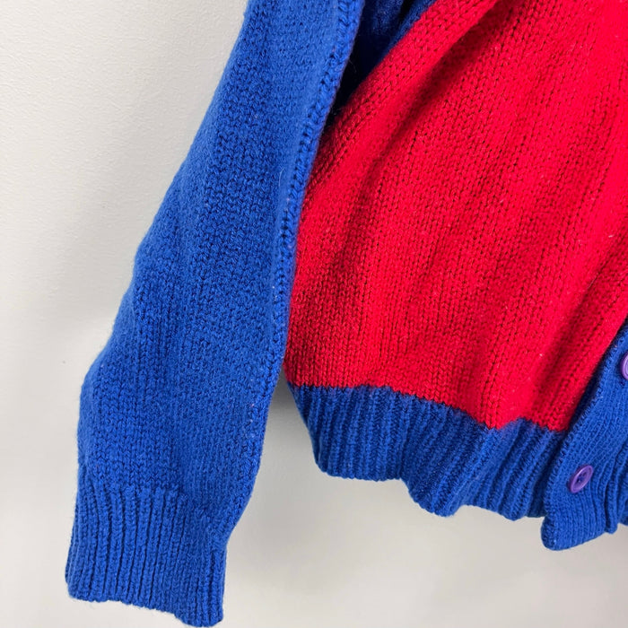 Vintage McKids Sears Color Block Cardigan Sweater 4T