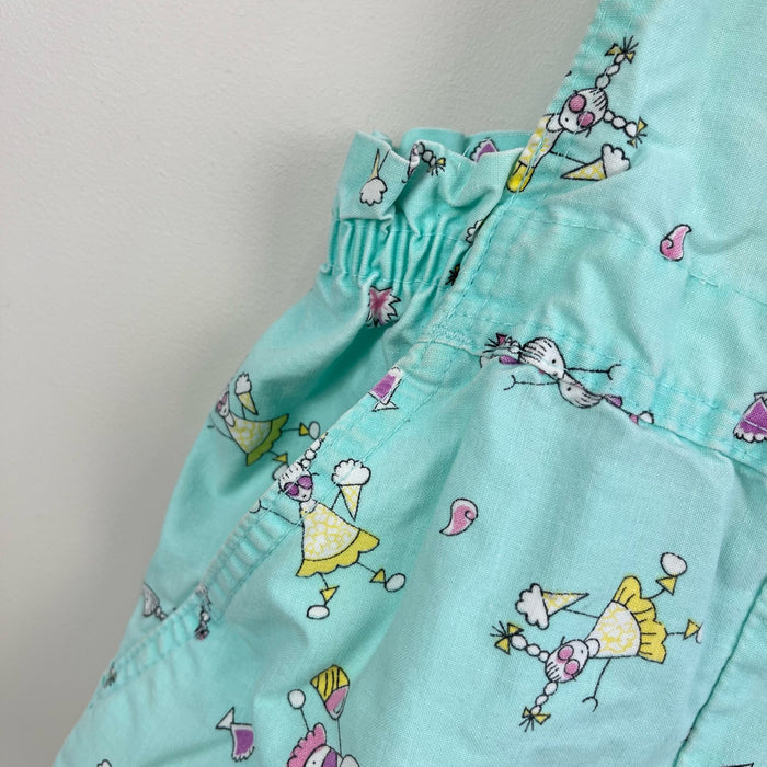 Vintage OshKosh B'gosh Aqua Beach Shortalls 6 USA