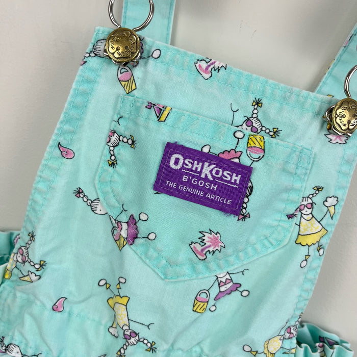 Vintage OshKosh B'gosh Aqua Beach Shortalls 6 USA