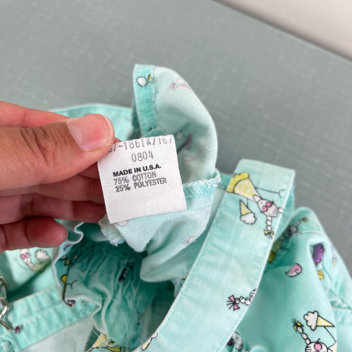 Vintage OshKosh B'gosh Aqua Beach Shortalls 6 USA