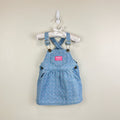Vintage OshKosh B'gosh Blue Floral Jumper Dress 18 Months USA