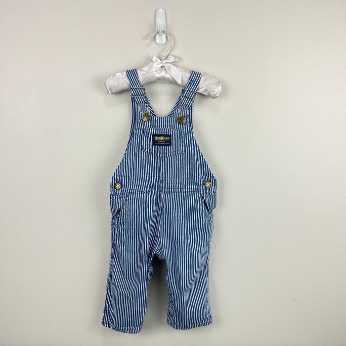 Vintage OshKosh B'gosh Blue Striped Overalls 18 Months