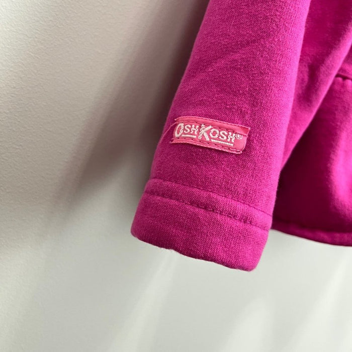 Vintage OshKosh B'gosh Girls Pink Cardigan Sweatshirt 6 USA
