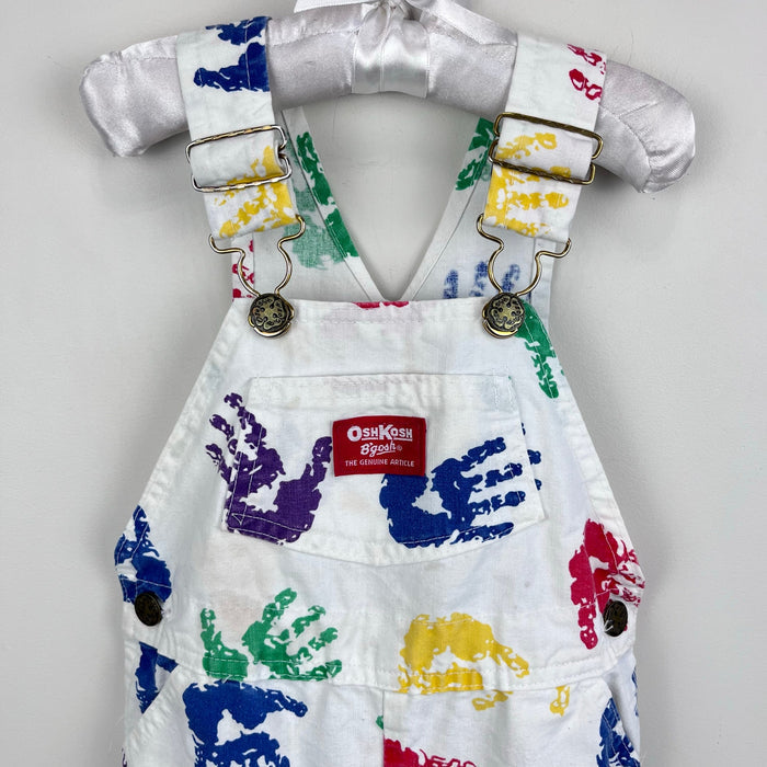 Vintage OshKosh B'gosh Handprint Shortalls 3T USA