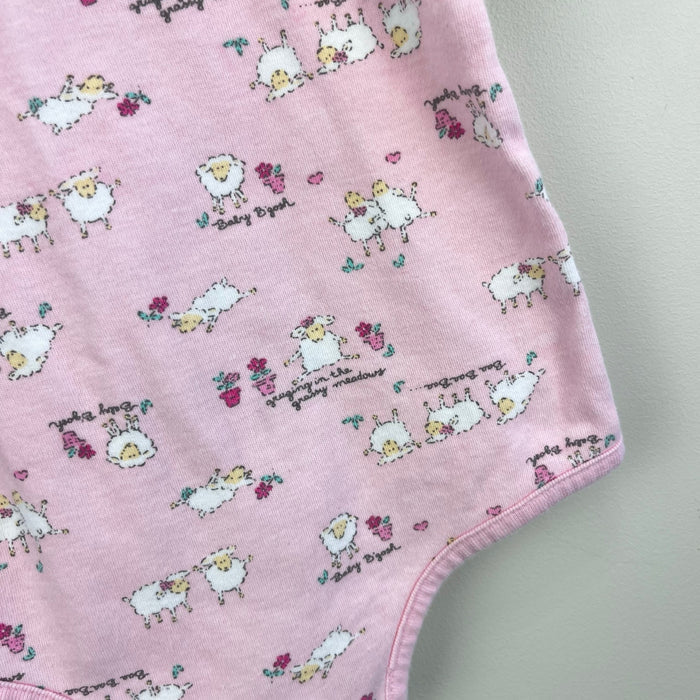 Vintage OshKosh B'gosh Pink Baby Lamb Bodysuit 6-9 Months