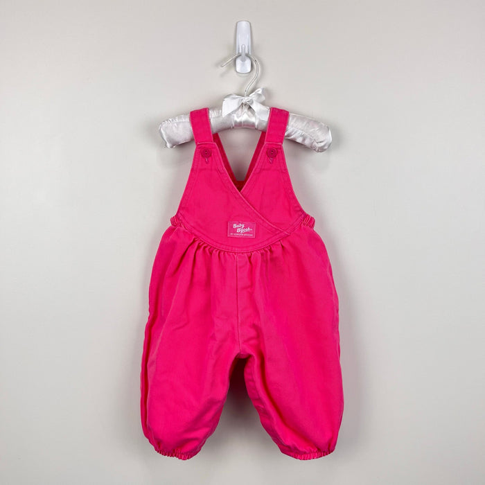 Vintage OshKosh B'gosh Pink Cross Front Overalls 12 Months USA