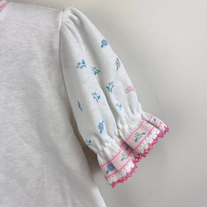 Vintage OshKosh B'gosh Pink Floral Bow Overalls Jumper Set 5T USA