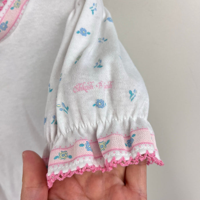 Vintage OshKosh B'gosh Pink Floral Bow Overalls Jumper Set 5T USA