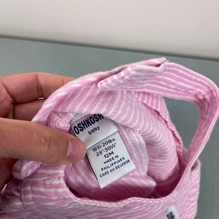 Vintage OshKosh B'gosh Pink Stripe Jumper Skirtall 12 Months