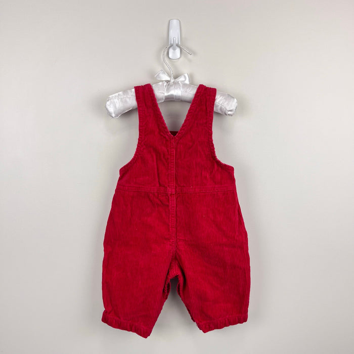 Vintage OshKosh B'gosh Red Corduroy Applique Whale Overalls 3-6 Months