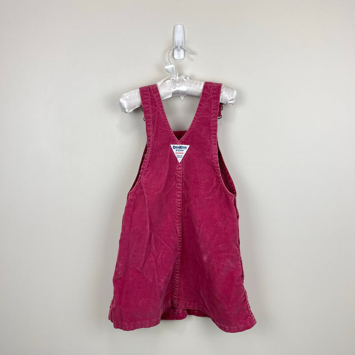 Vintage OshKosh B'gosh Red Corduroy Jumper Dress USA