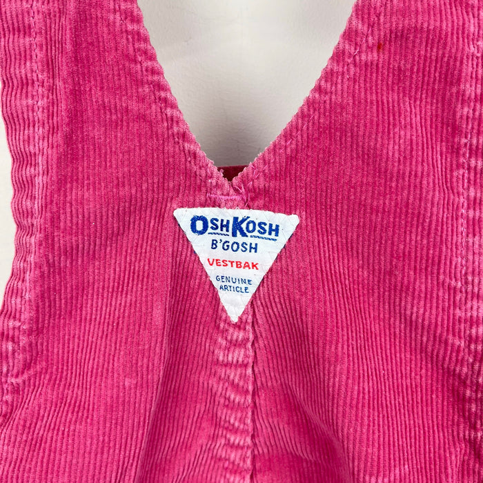 Vintage OshKosh B'gosh Red Corduroy Jumper Dress USA